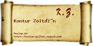 Kontur Zoltán névjegykártya